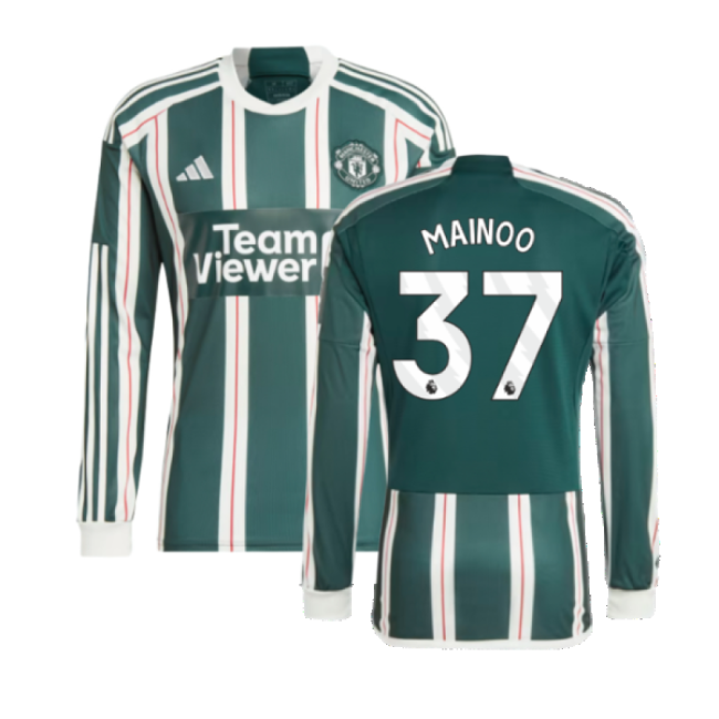 2023-2024 Man Utd Long Sleeve Away Shirt (Mainoo 37)-Vantage Point Soccer
