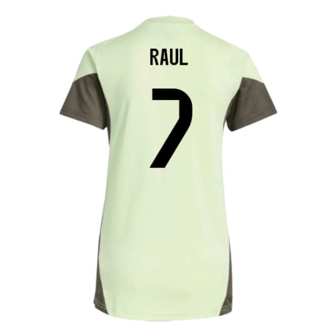 2025-2026 Real Madrid Training Jersey (Almost Lime) - Womens (Raul 7)-Vantage Point Soccer
