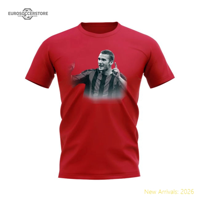 Andriy Shevchenko AC Milan Legend T-Shirt (Red)-Vantage Point Soccer