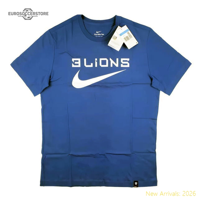 2022-2023 England Three Lions Tee (Blue)-Vantage Point Soccer