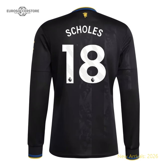 2025-2026 Man Utd Long Sleeve Third Shirt (Scholes 18)-Vantage Point Soccer