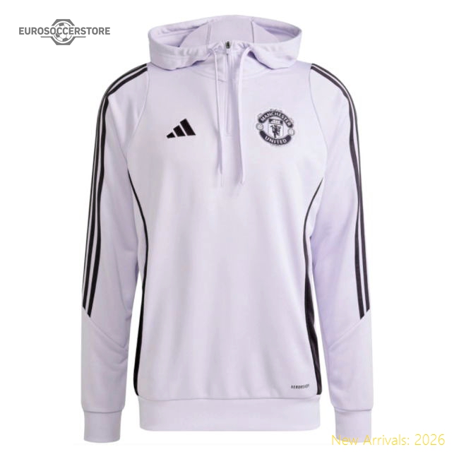 2025-2026 Man Utd Training Hoody (Purple Tint)-Vantage Point Soccer