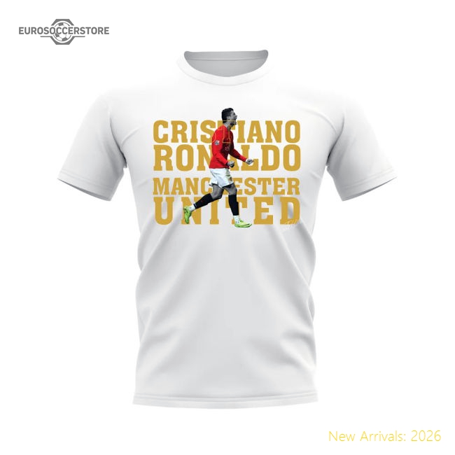 Cristiano Ronaldo Manchester United Player Tee (White)-Vantage Point Soccer