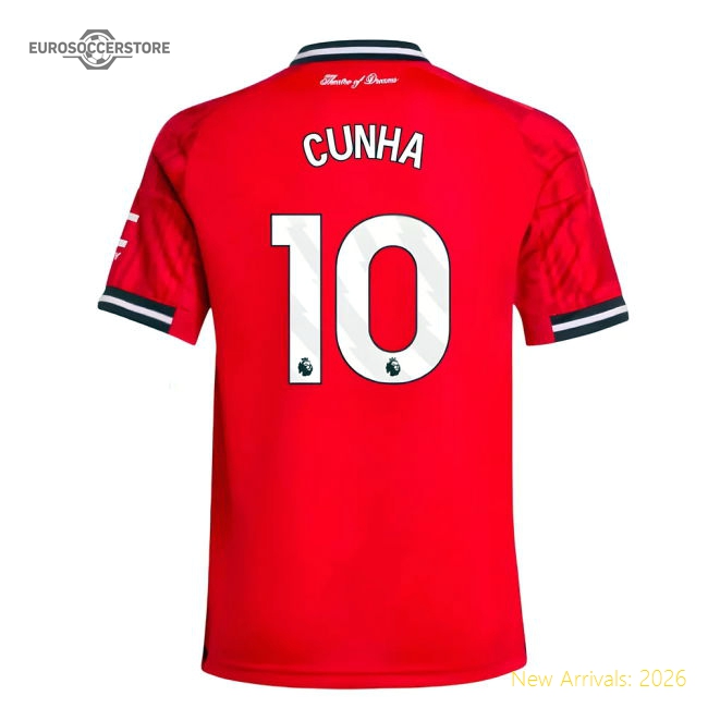 2025-2026 Man Utd Home Shirt (Kids) (Cunha 10)-Vantage Point Soccer