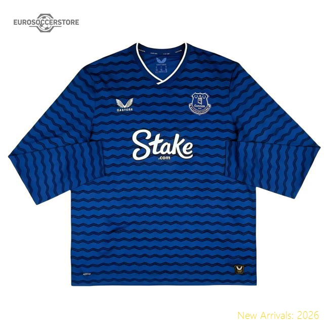 2025-2026 Everton Home Long Sleeve Shirt-Vantage Point Soccer