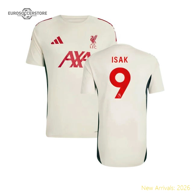 2025-2026 Liverpool Training Jersey (White) (Isak 9)-Vantage Point Soccer