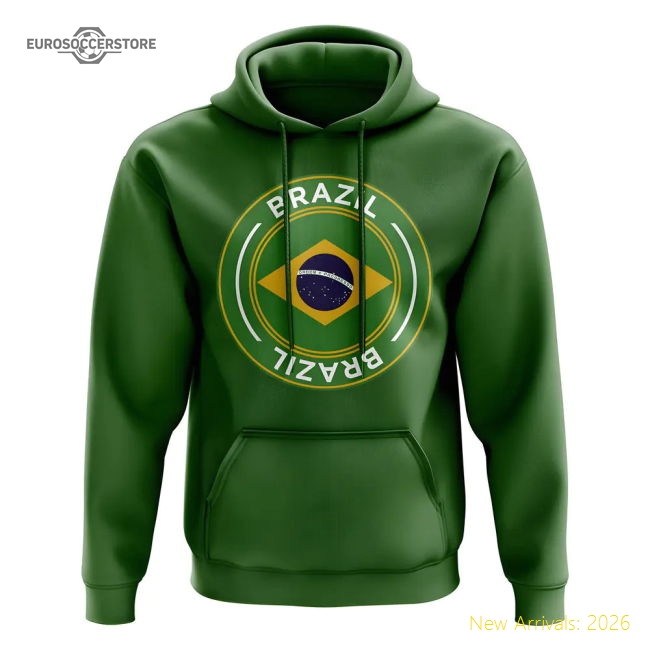 Brazil Football Badge Hoodie (Green)-Vantage Point Soccer