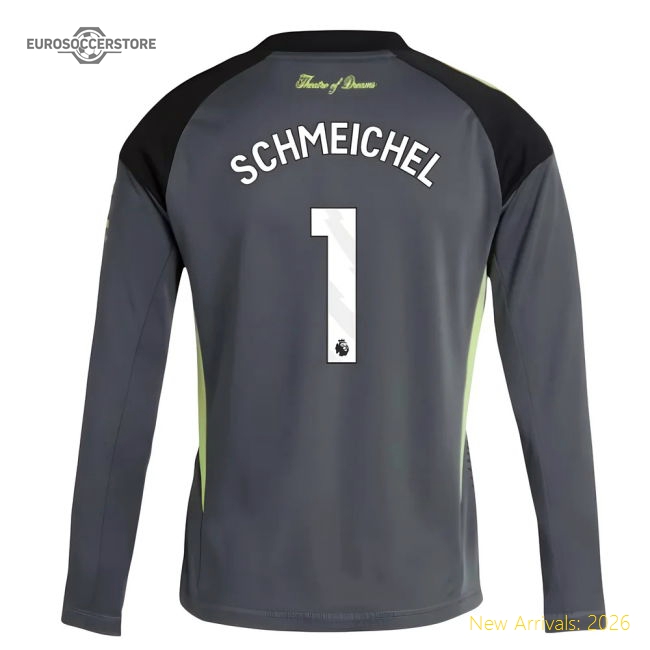 2025-2026 Man Utd Home Goalkeeper Shirt (Grey) - Kids (Schmeichel 1)-Vantage Point Soccer