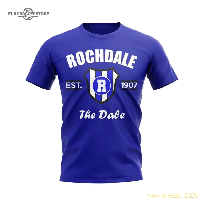 Rochdale Established Football T-Shirt (Blue)-Vantage Point Soccer