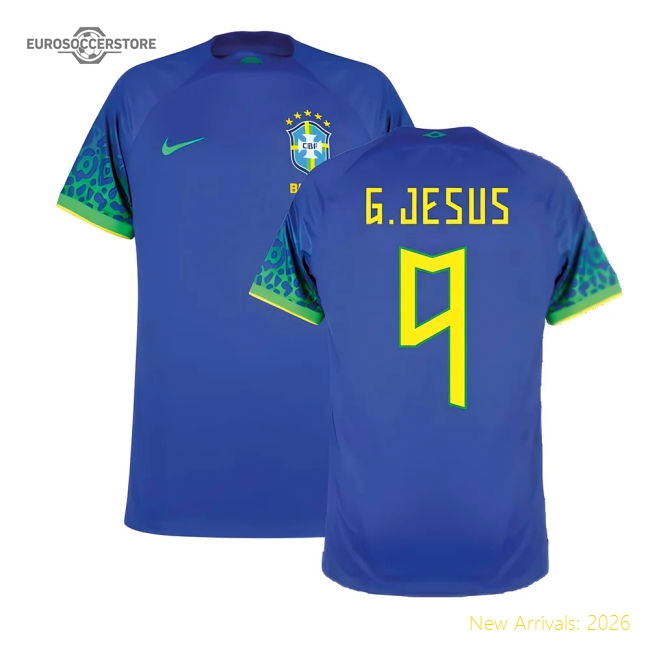 2022-2023 Brazil Away Shirt (G.JESUS 9)-Vantage Point Soccer