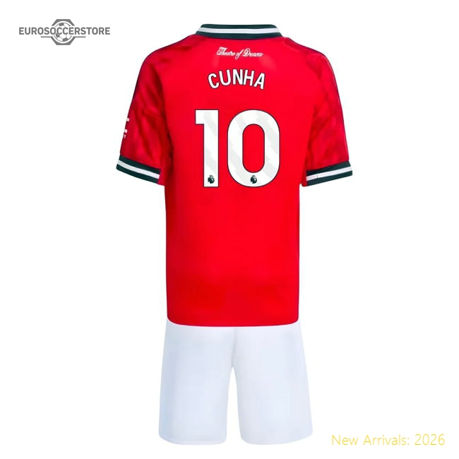 2025-2026 Man Utd Home Mini Kit (Cunha 10)-Vantage Point Soccer