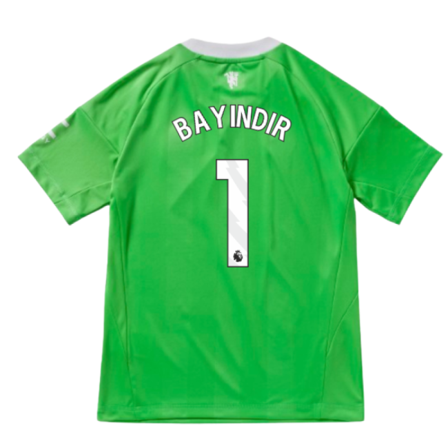 2025-2026 Man Utd Third Goalkeeper Shirt (Green) - Kids (Bayindir 1)-Vantage Point Soccer