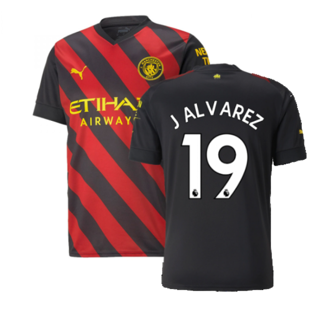 2022-2023 Man City Away Shirt (J ALVAREZ 19)-Vantage Point Soccer