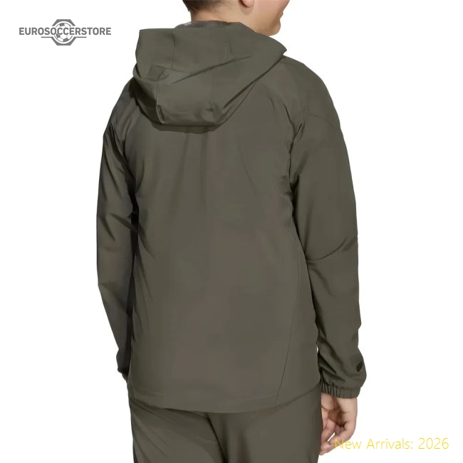 2025-2026 Real Madrid Vis Tech Travel Jacket (Almost Grey) - Kids-Vantage Point Soccer