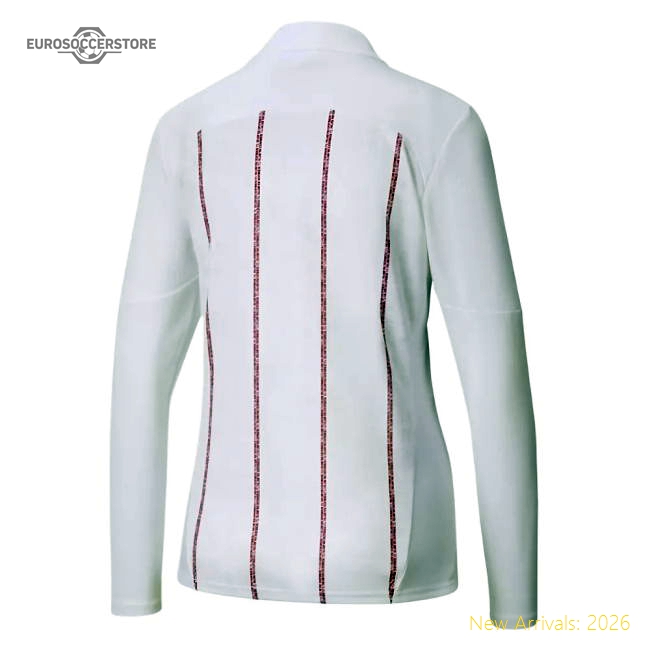 2024-2025 Man City Prematch Half Zip Top (White)-Vantage Point Soccer