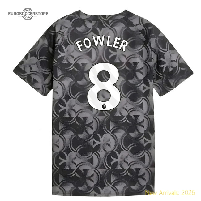 2025-2026 Man City Warm Up Jersey (Black) - Kids (Fowler 8)-Vantage Point Soccer