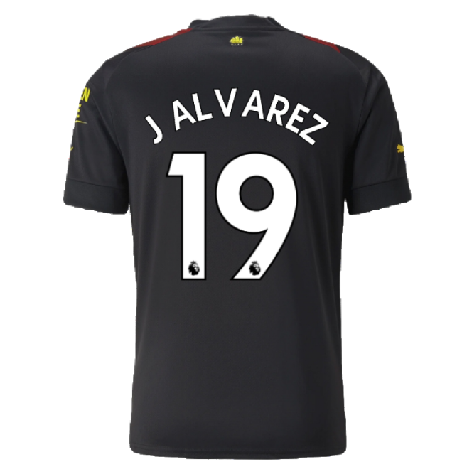 2022-2023 Man City Away Shirt (J ALVAREZ 19)-Vantage Point Soccer