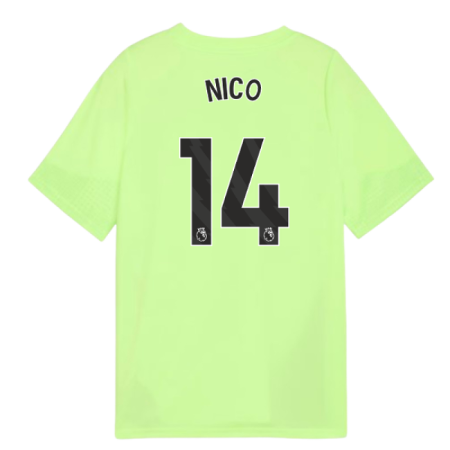 2025-2026 Man City Training Jersey (Fizzy Apple) - Kids (Nico 14)-Vantage Point Soccer