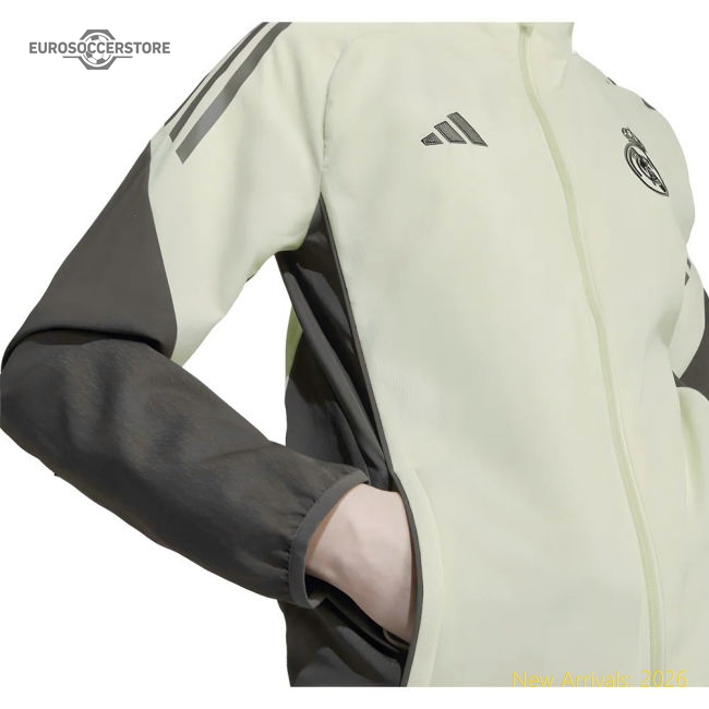 2025-2026 Real Madrid Presentation Jacket (Almost Lime) - Kids-Vantage Point Soccer