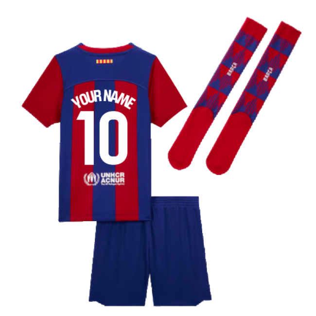 2023-2024 Barcelona Home Mini Kit (Your Name)-Vantage Point Soccer