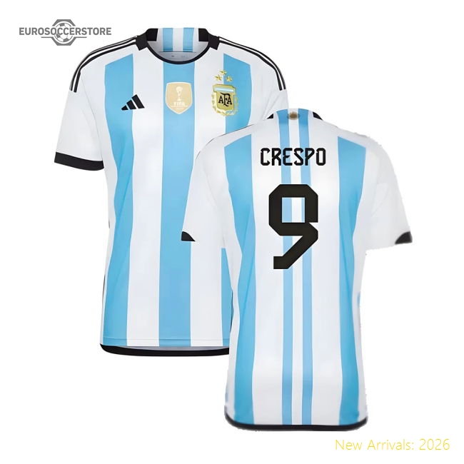 Argentina 2022 World Cup Winners Home Shirt (CRESPO 9)-Vantage Point Soccer