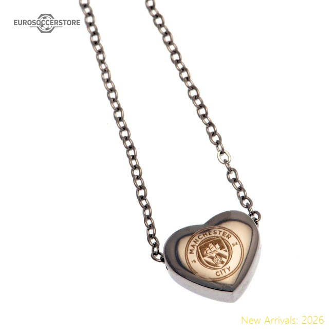 Manchester City FC Stainless Steel Heart Necklace-Vantage Point Soccer