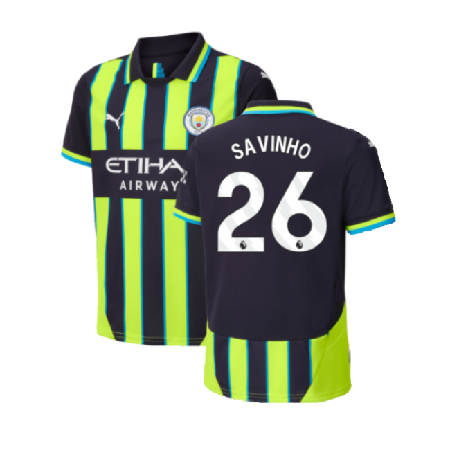 2024-2025 Man City Away Shirt (Kids) (Savinho 26)-Vantage Point Soccer