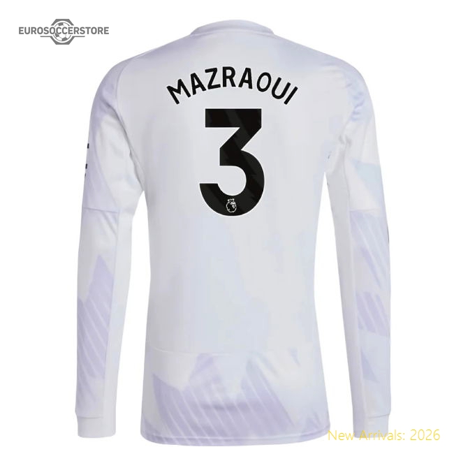 2025-2026 Man Utd Long Sleeve Away Shirt (Mazraoui 3)-Vantage Point Soccer