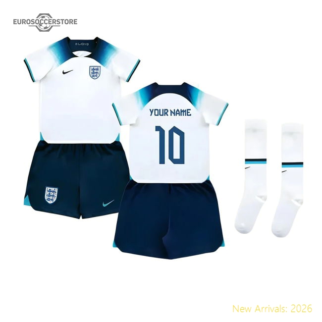 2022-2023 England Home Mini Kit (Your Name)-Vantage Point Soccer