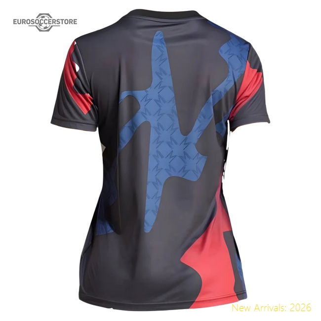 2024-2025 Man Utd Pre-Match Shirt (Black) - Womens-Vantage Point Soccer