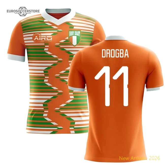 2025-2026 Ivory Coast Home Concept Football Shirt (Drogba 11) - Kids-Vantage Point Soccer