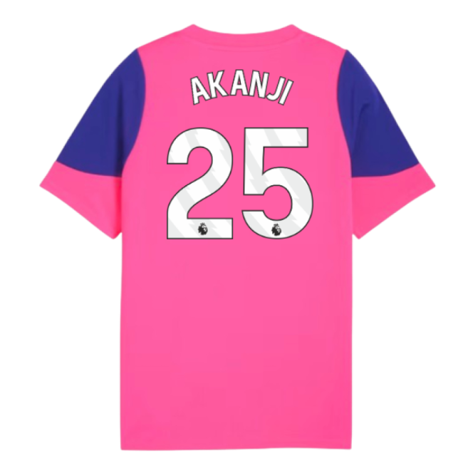 2025-2026 Man City Training Jersey (Fluro Pink) - Kids (Akanji 25)-Vantage Point Soccer
