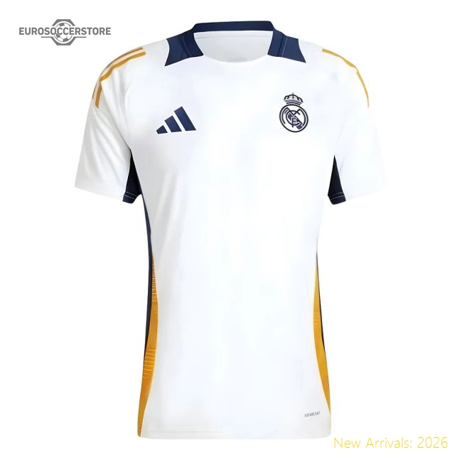 2024-2025 Real Madrid Training Tee (White)-Vantage Point Soccer