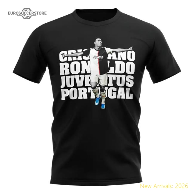 Cristiano Ronaldo Juventus Player T-Shirt (Black)-Vantage Point Soccer