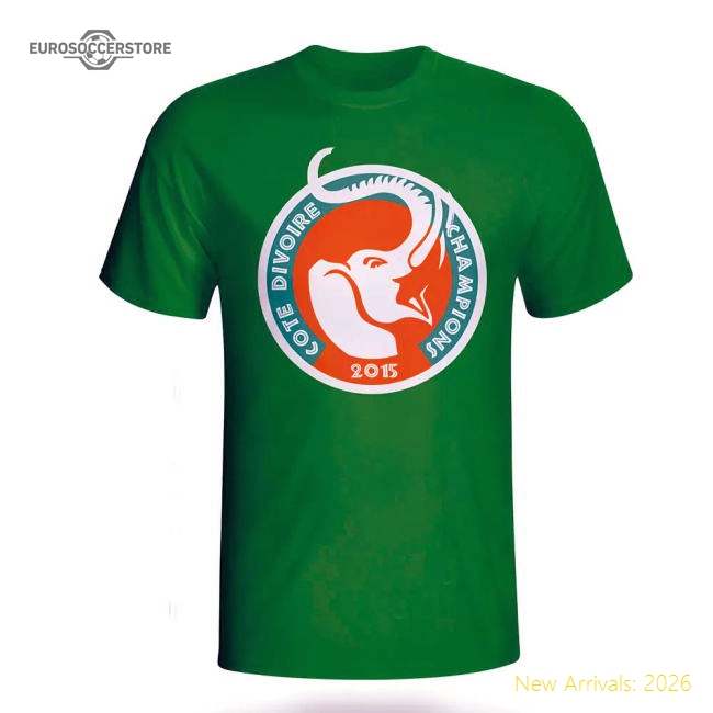 Ivory Coast 2015 African Nation Winners Tee (green)-Vantage Point Soccer