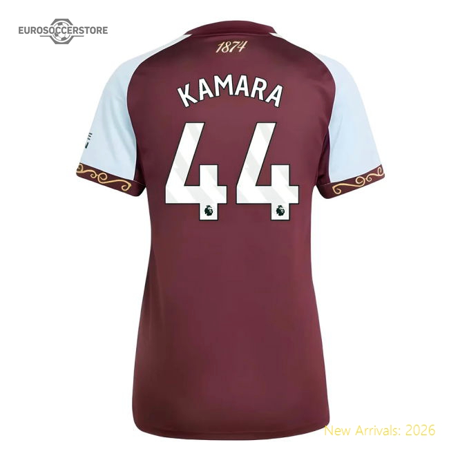 2025-2026 Aston Villa Home Shirt (Womens) (Kamara 44)-Vantage Point Soccer