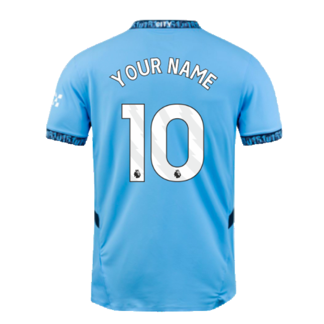 2024-2025 Man City Home Authentic Shirt (Your Name)-Vantage Point Soccer