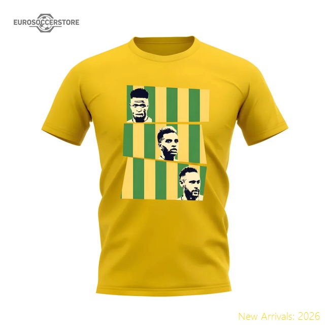 Vini Rodrygo Neymar Brazil T-Shirt (Yellow)-Vantage Point Soccer