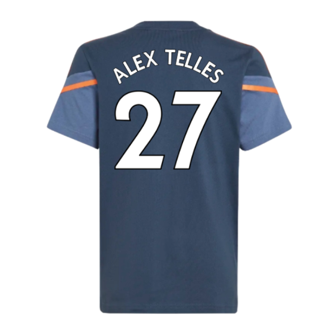 2022-2023 Man Utd Training Tee (Crew Navy) - Kids (ALEX TELLES 27)-Vantage Point Soccer