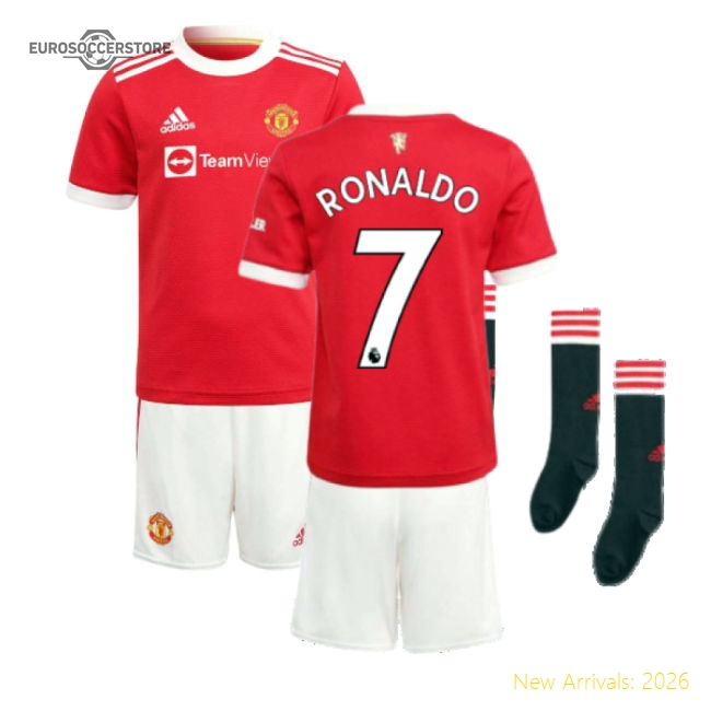 Man Utd 2021-2022 Home Mini Kit (RONALDO 7)-Vantage Point Soccer