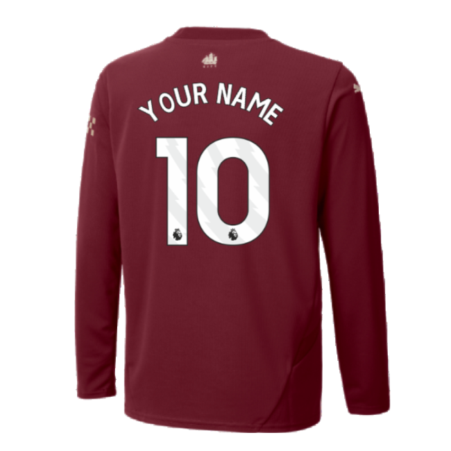 2024-2025 Man City Third Long Sleeve Shirt (Kids) (Your Name)-Vantage Point Soccer