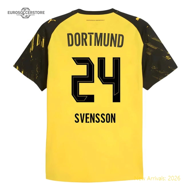 2025-2026 Borussia Dortmund Authentic Home Shirt (Svensson 24)-Vantage Point Soccer