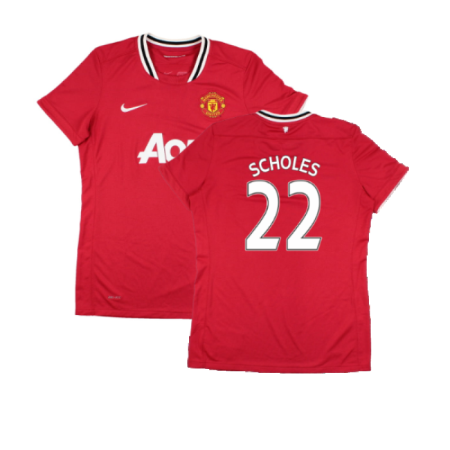 Manchester United 2011-12 Home Shirt (Women\'s) ((Very Good) M) (Scholes 22)-Vantage Point Soccer
