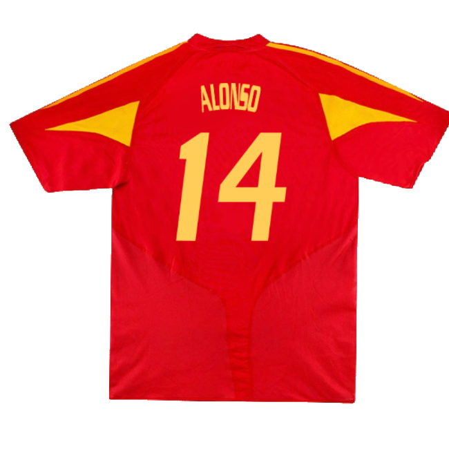 Spain 2004-06 Home Shirt ((Very Good) XL) (Alonso 14)-Vantage Point Soccer