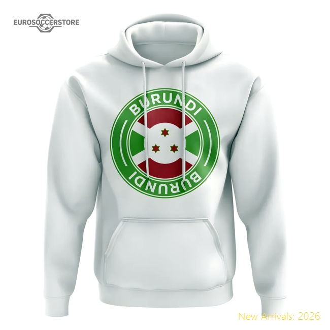 Burundi Football Badge Hoodie (White)-Vantage Point Soccer