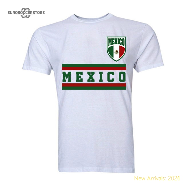 Mexico Core Football Country T-Shirt (White)-Vantage Point Soccer