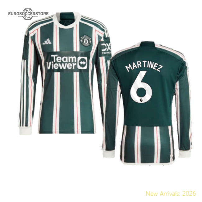 2023-2024 Man Utd Long Sleeve Away Shirt (Martinez 6)-Vantage Point Soccer