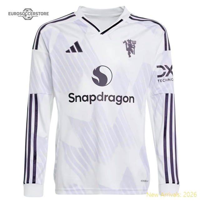 2025-2026 Man Utd Long Sleeve Away Shirt (Kids) (Garnacho 17)-Vantage Point Soccer
