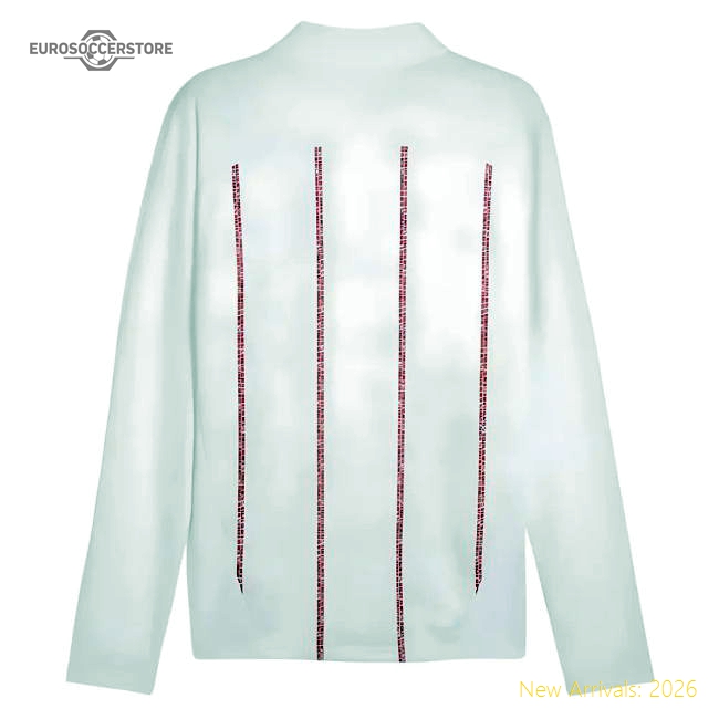 2024-2025 Man City Prematch 1/4 Zip Top (White)-Vantage Point Soccer