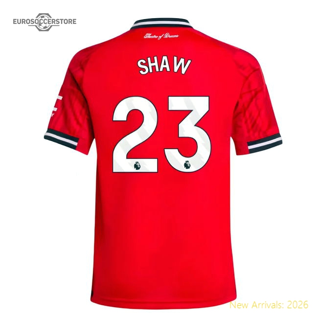 2025-2026 Man Utd Home Shirt (Kids) (Shaw 23)-Vantage Point Soccer